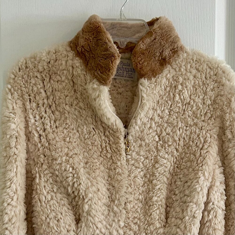 Paula Lishman Sheared Beaver Knit Fur Jacket Handmade Canada Luxury Vintage Fur